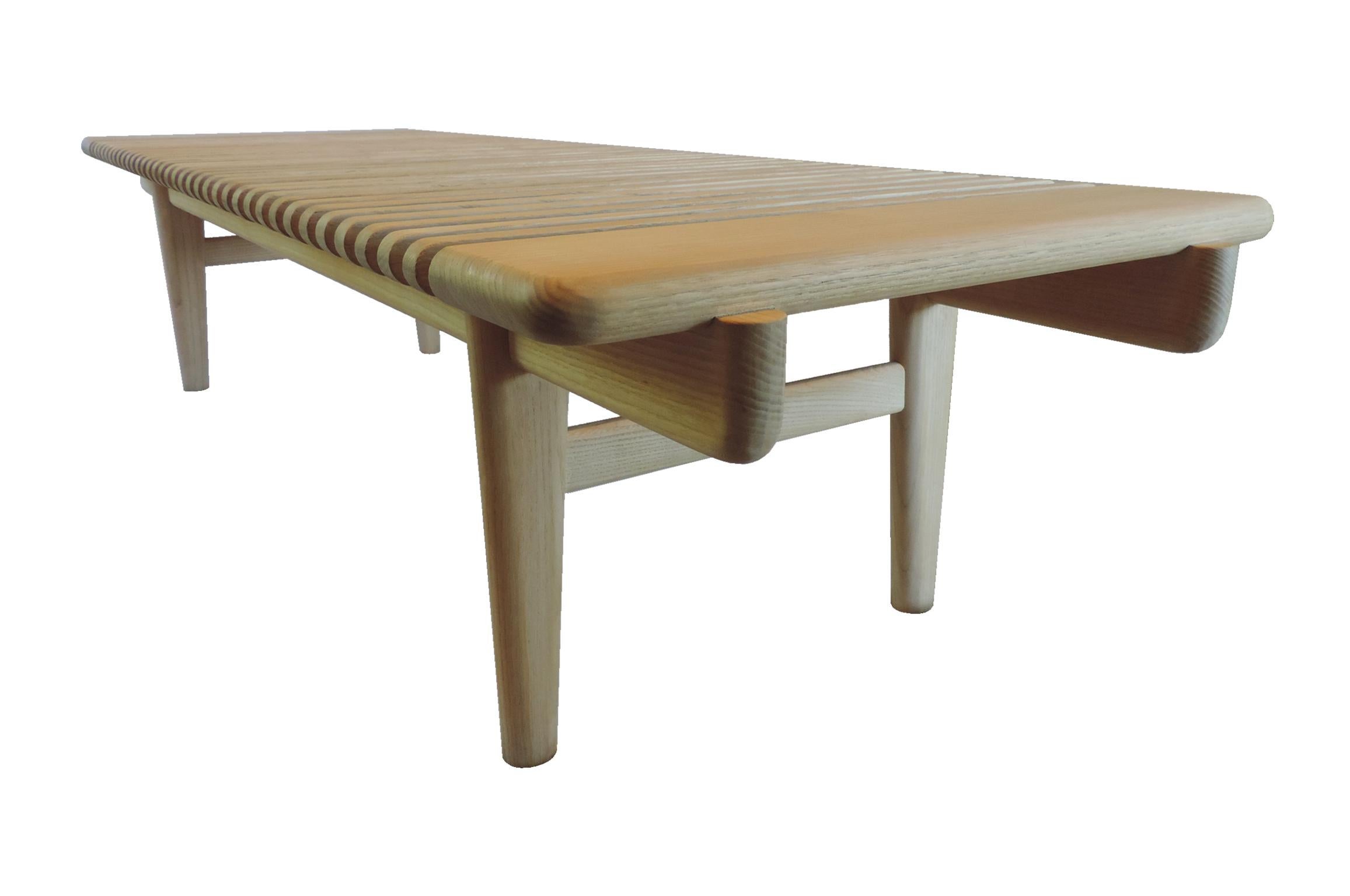 One of the most beautifully handcrafted solid timber benches ever designed.

Designed by Hans J. Wegner in 1953 for Johannes Hansen. This piece was manufactured in the 1970s and has the original manufacturer's sticker is on the underside. It was