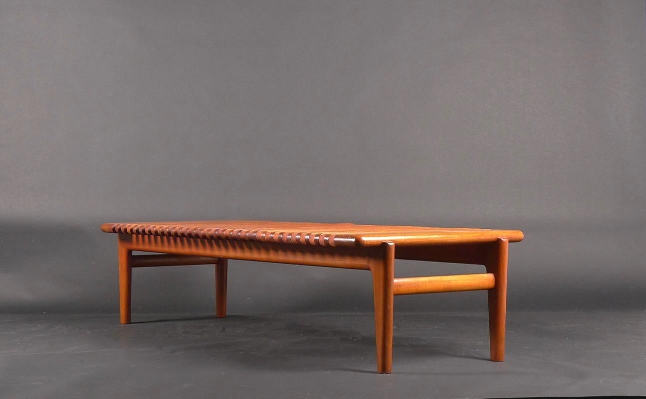 Hans J Wegner, Bar Bench in Teak, model JH589 designed 1953, Johannes Hansen In Good Condition In Wargrave, Berkshire