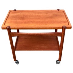 Hans J. Wegner Bar Cart, Tray Table in Teak for PP Møbler, 1960s