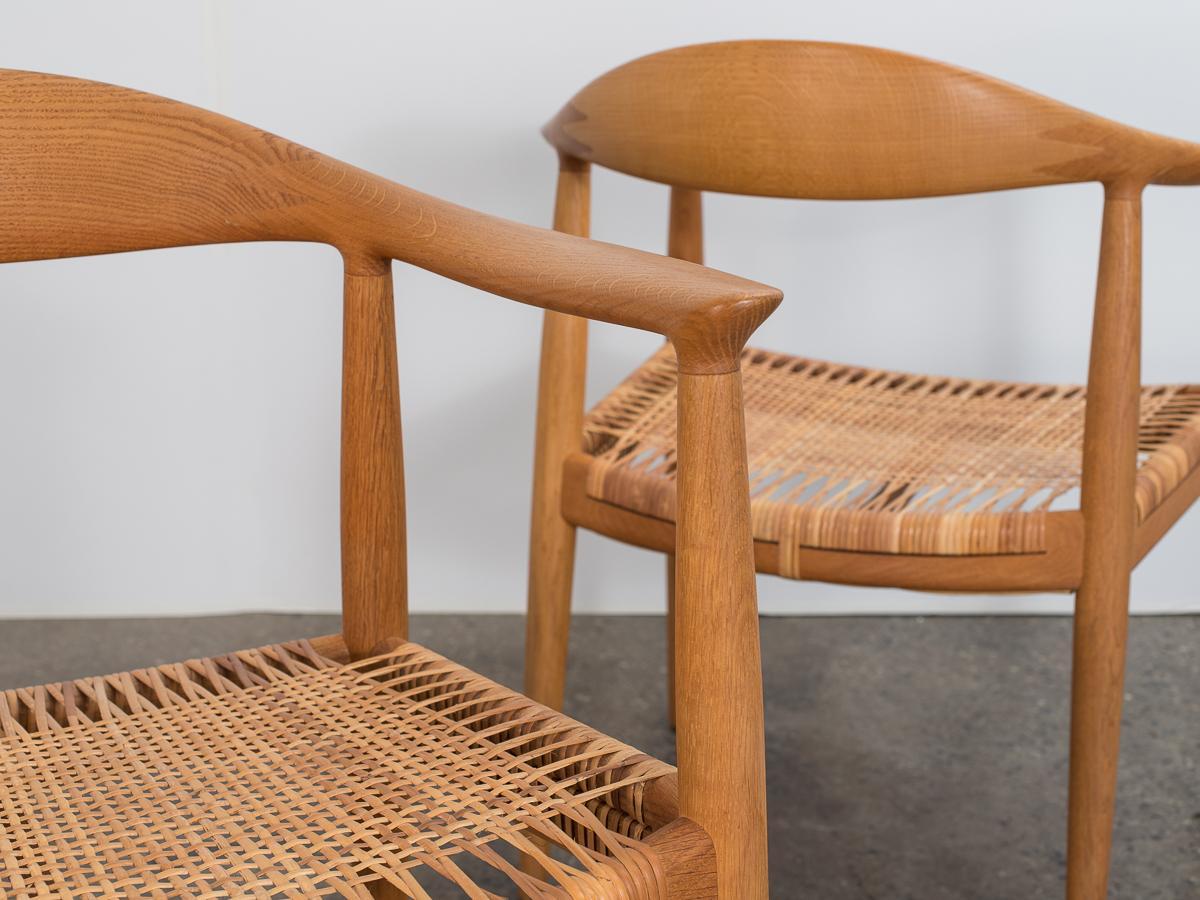 Hans J. Wegner Cane Round Dining Chairs 3