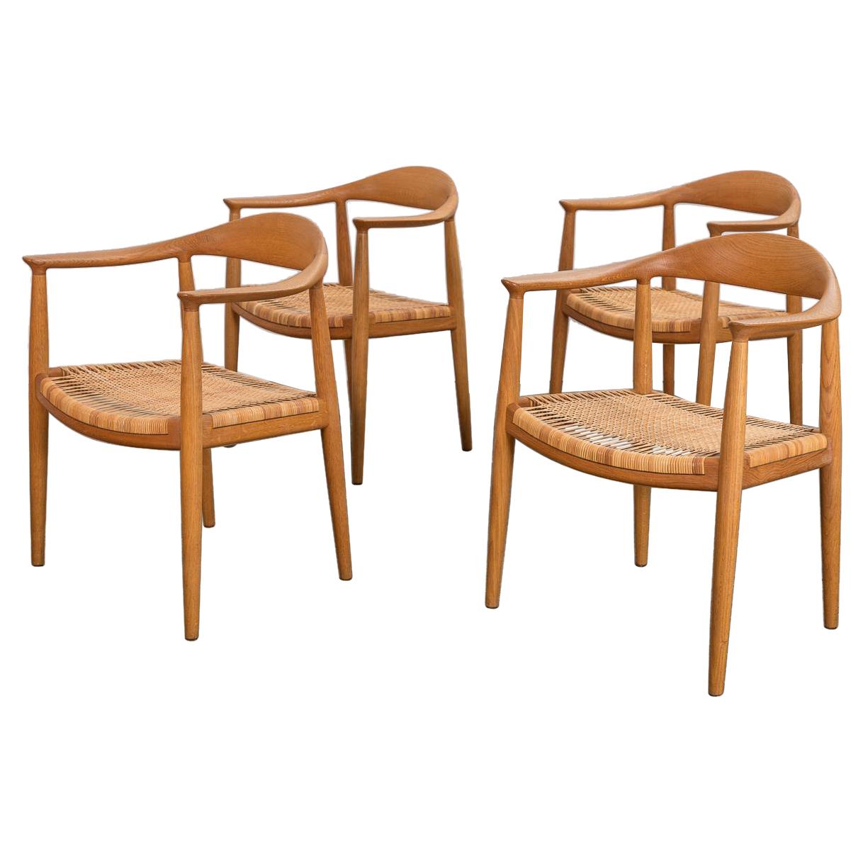 Hans J. Wegner Cane Round Dining Chairs