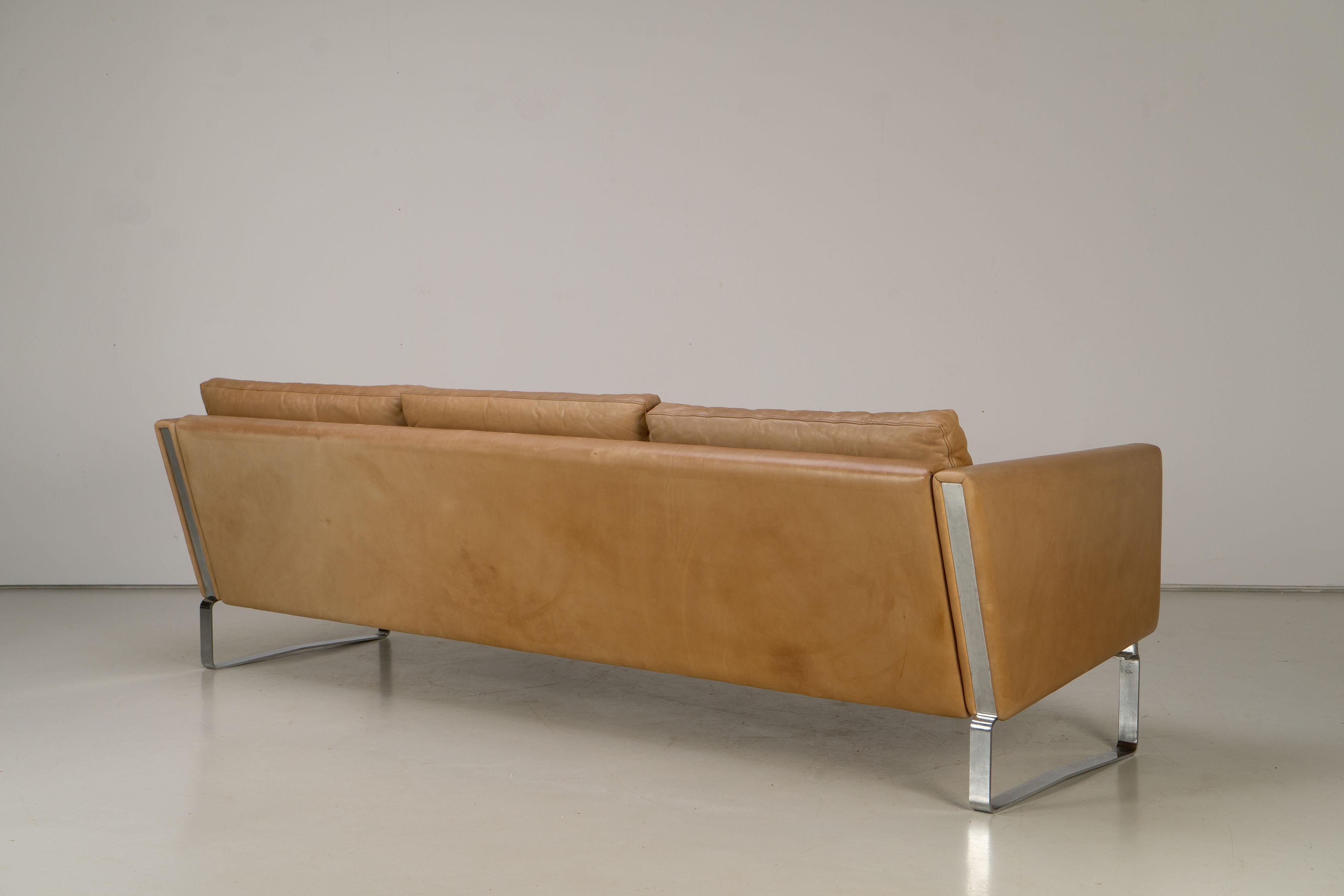 Hans J. Wegner Ch-103 3-Seater Sofa, Carl Hansen, 1970s For Sale 3