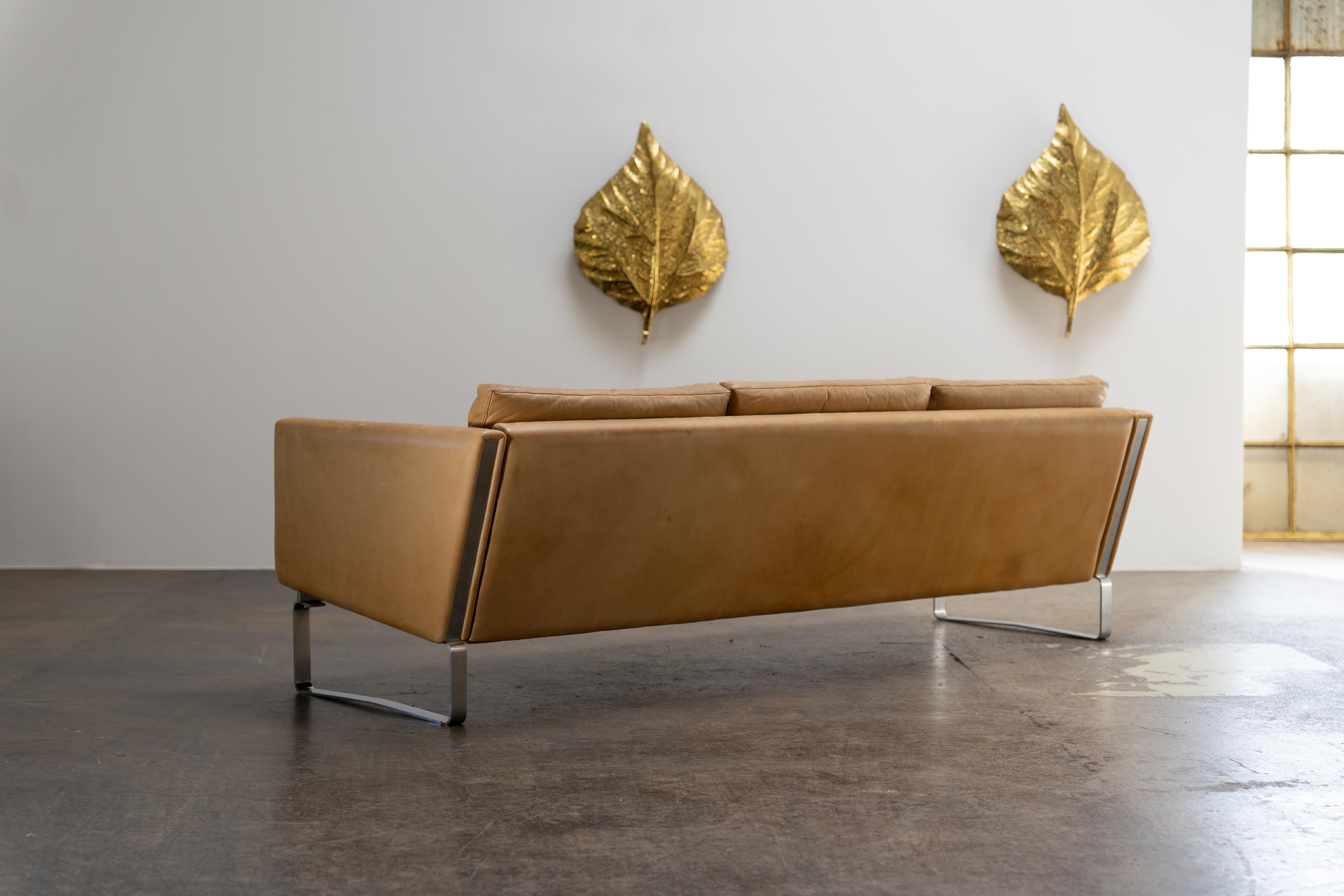 Hans J. Wegner Ch-103 3-Sitzer-Sofa, Carl Hansen, 1970er Jahre 4
