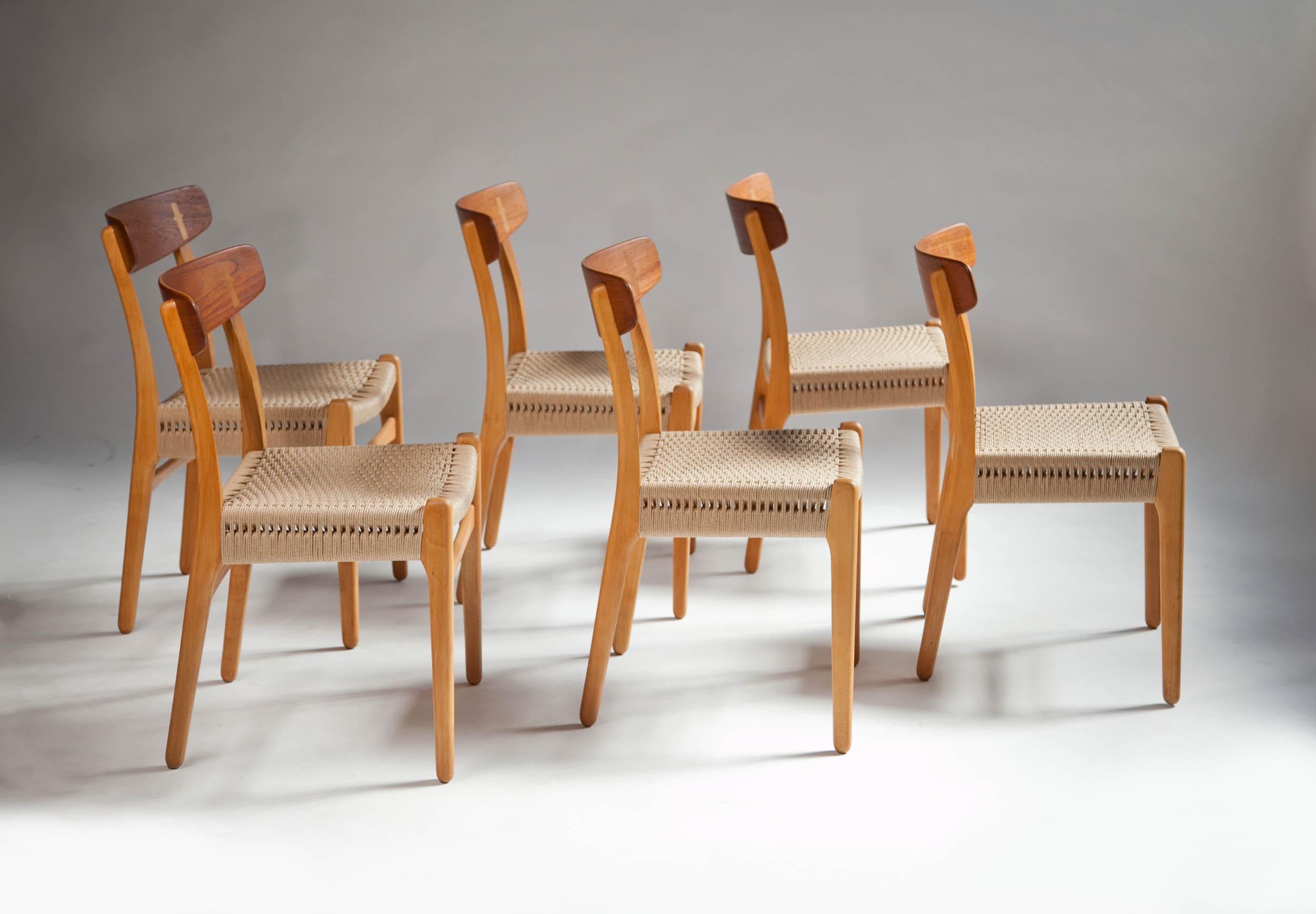 Hans J. Wegner Ch-23 Dining Chairs, Set of 6, Denmark 5