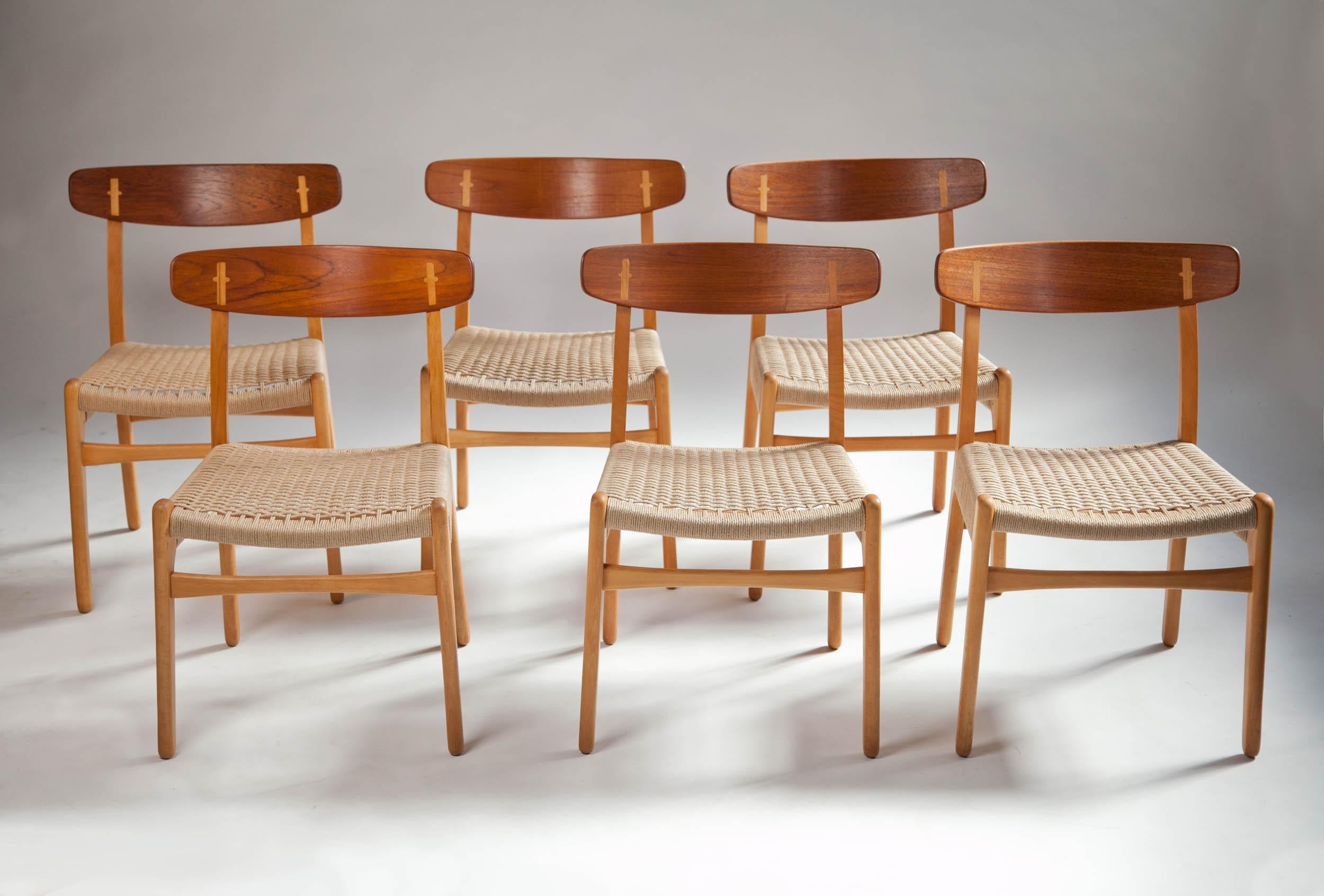 Hans J. Wegner Ch-23 Dining Chairs, Set of 6, Denmark 12