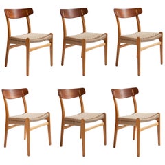 Hans J. Wegner Ch-23 Dining Chairs, Set of 6, Denmark