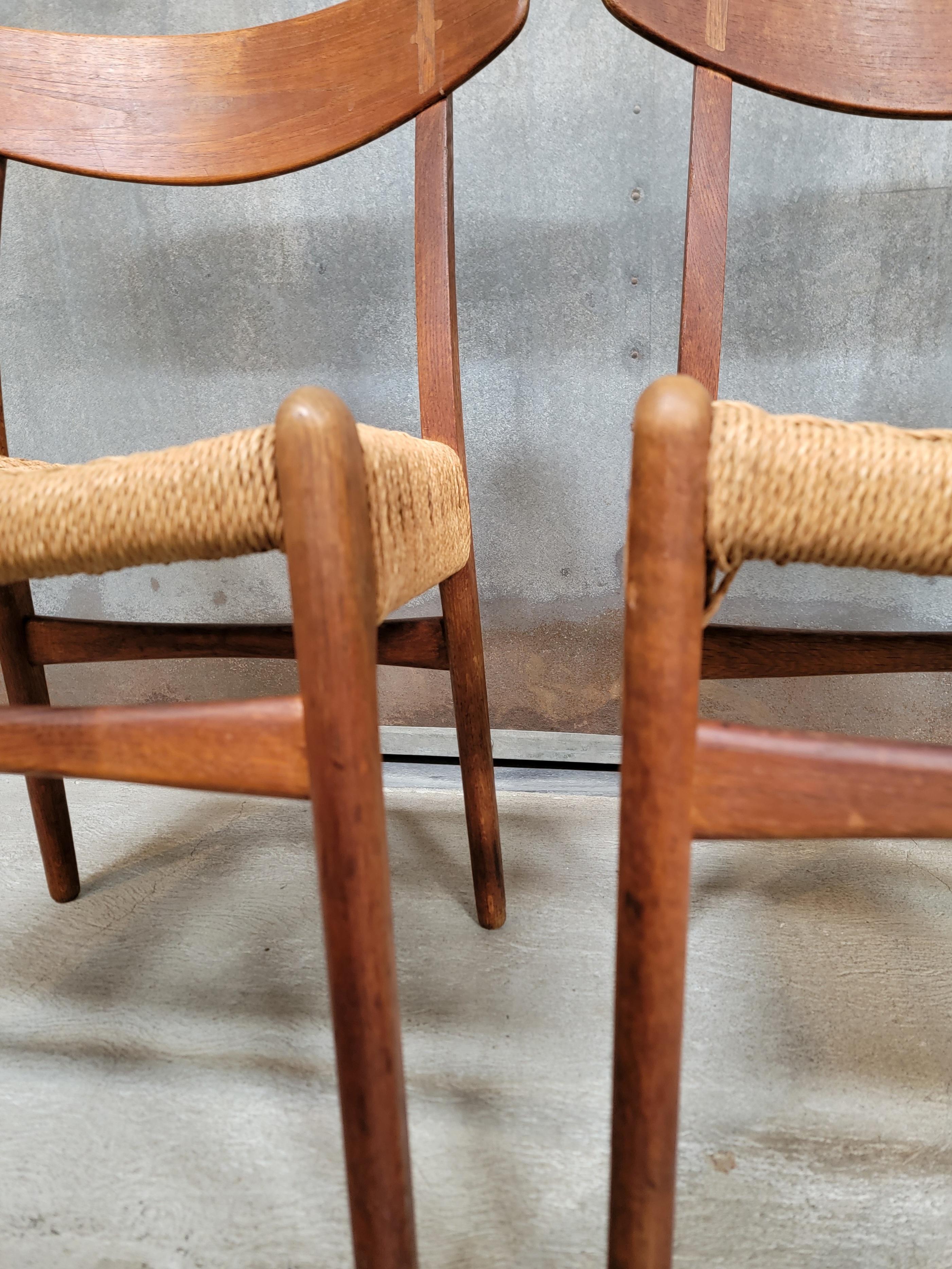 Hans J. Wegner CH-23 Teak Dining Chairs A Pair 5