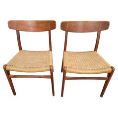 Hans J. Wegner CH-23 Teak Dining Chairs A Pair 