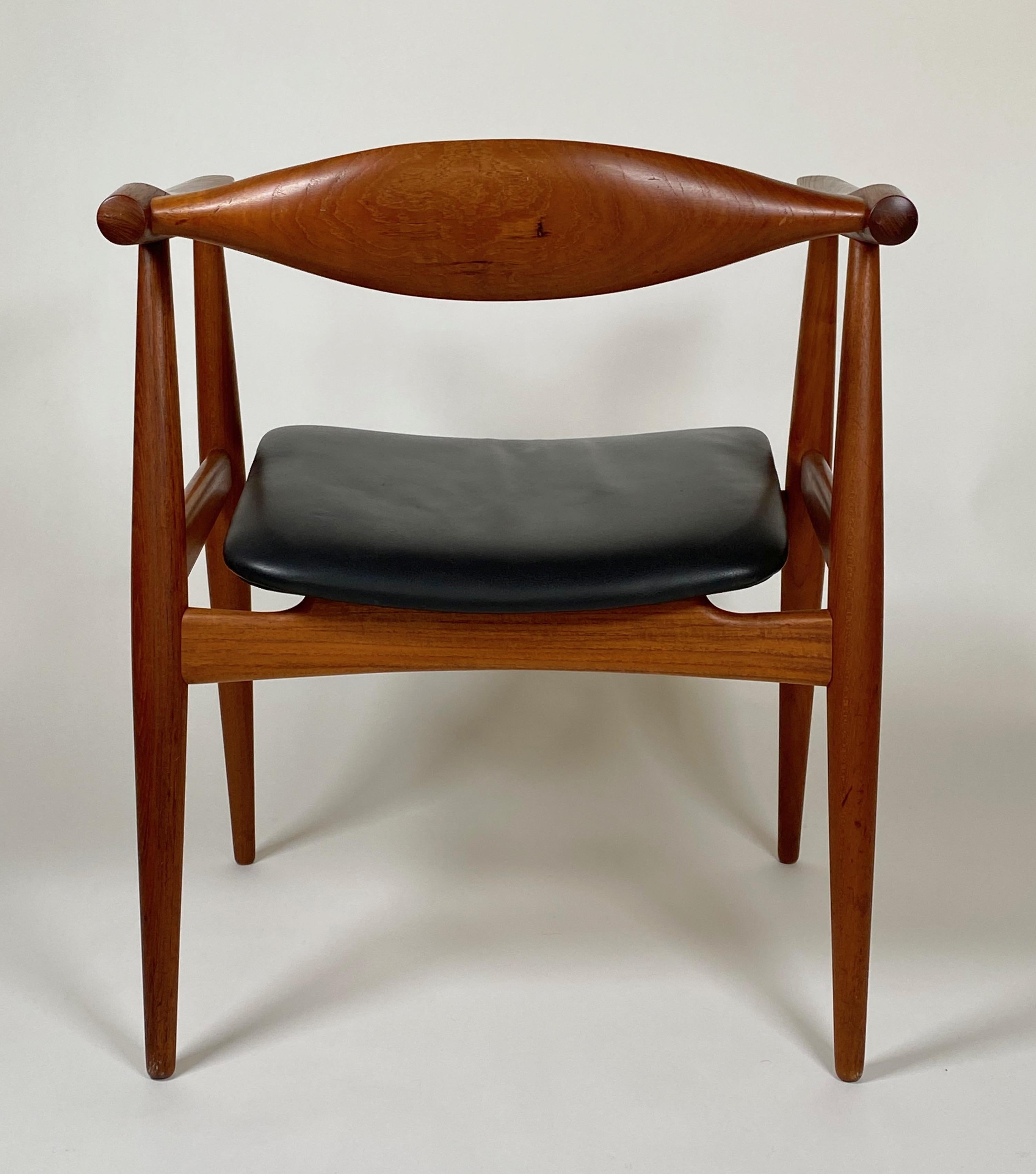 Leather Hans J Wegner CH 35 Armchair in Teak