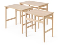 Hans J. Wegner CH004 Nesting Tables Oak Soap for Carl Hansen