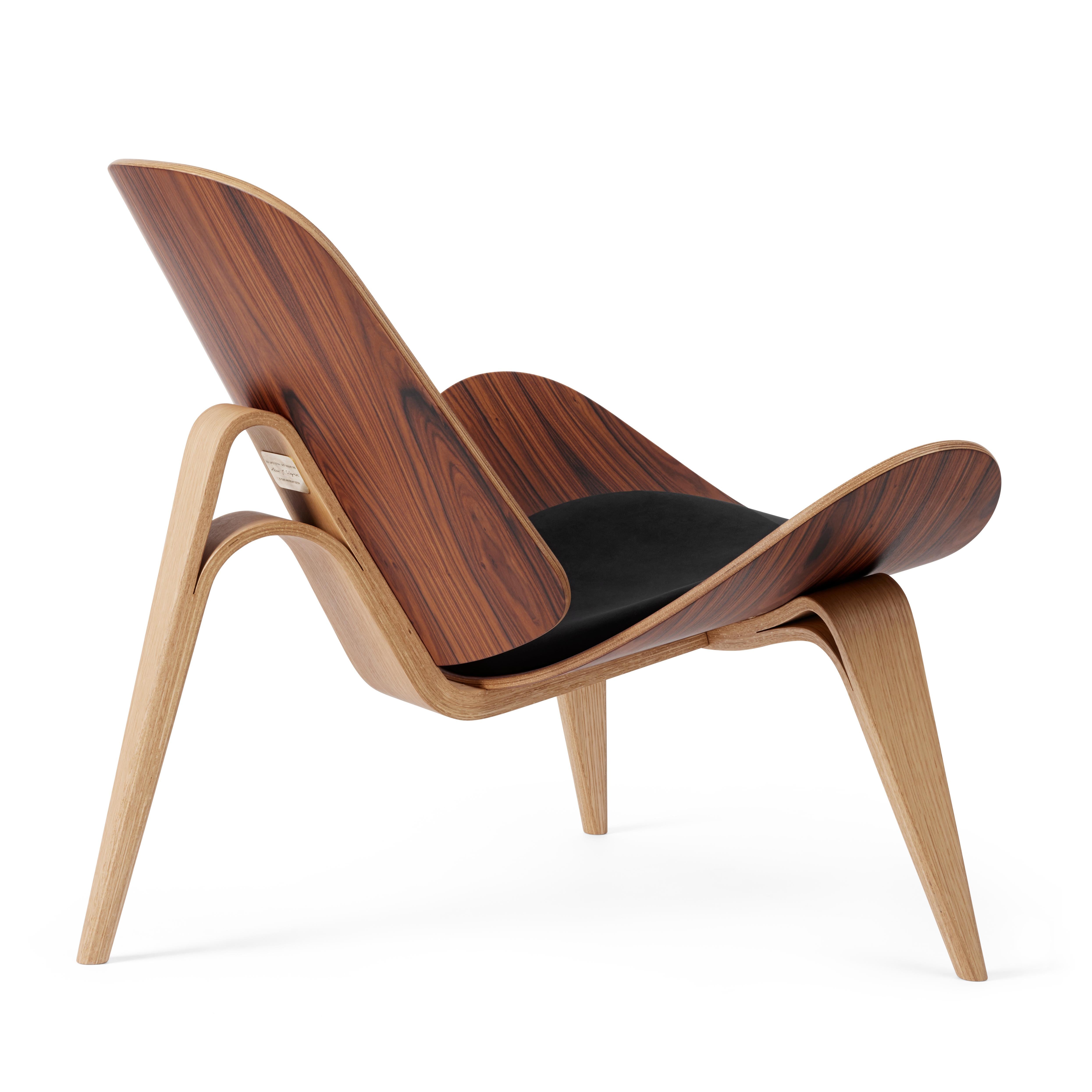 Hans J. Wegner 'CH07 Shell' 60th Anniversary Lounge Chair in Leather Upholstery For Sale 1