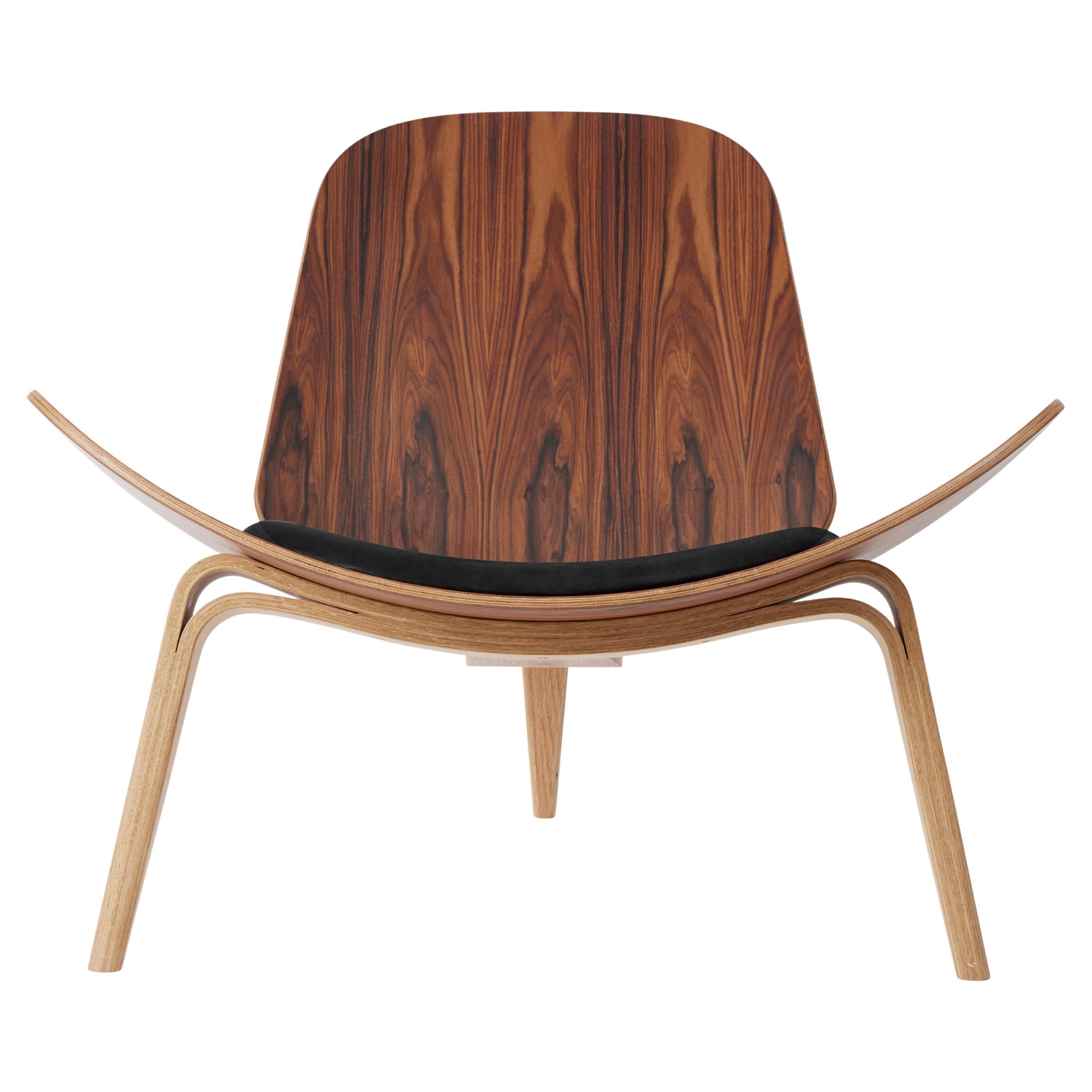 Hans J. Wegner 'CH07 Shell' 60th Anniversary Lounge Chair in Leather Upholstery For Sale