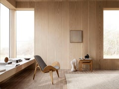 Hans J. Wegner CH07 Shell Chair Brown/White Cowhide Oak White Oil Carl Hansen