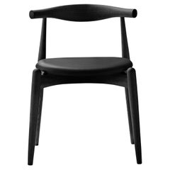 Hans J. Wegner CH20 Elbow Chair Black Oak Leather Thor 301 for Carl Hansen