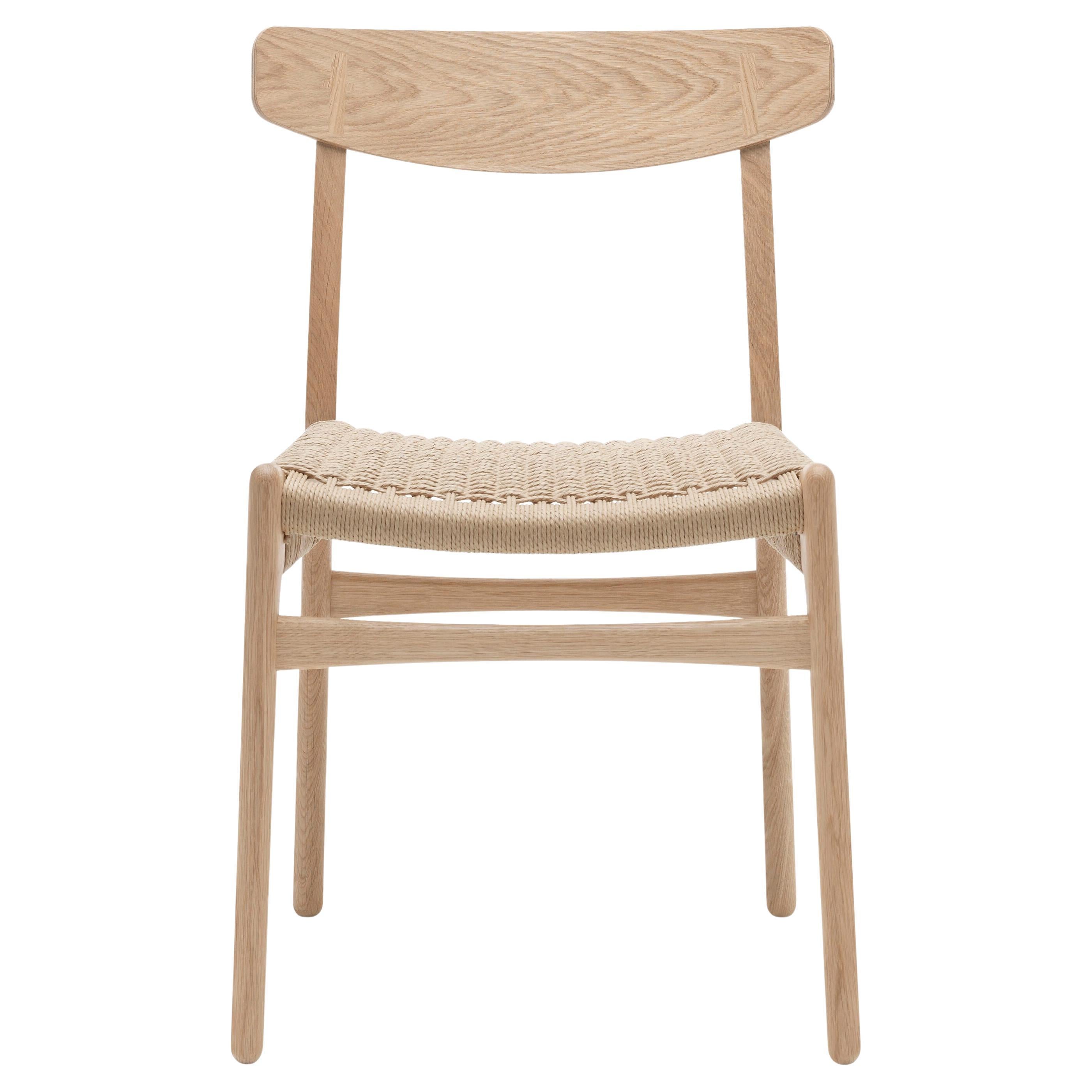 Hans J. Wegner CH23 Stuhl Eiche Weiß Öl Naturpapier Corde für Carl Hansen im Angebot