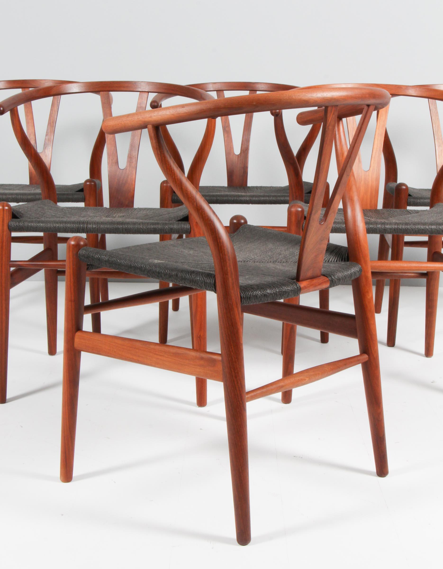 Papercord Hans J. Wegner CH24 Wishbone Chair, 1970s, walnut