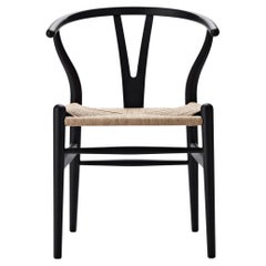 Hans J. Wegner CH24 Wishbone Chair Beech Black Natural Papercord for Carl Hansen