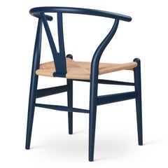 Hans J. Wegner CH24 Wishbone Chair Beech Blue Natural Papercord for Carl Hansen