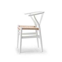 Hans J. Wegner CH24 Wishbone Chair Beech White Natural Papercord for Carl Hansen