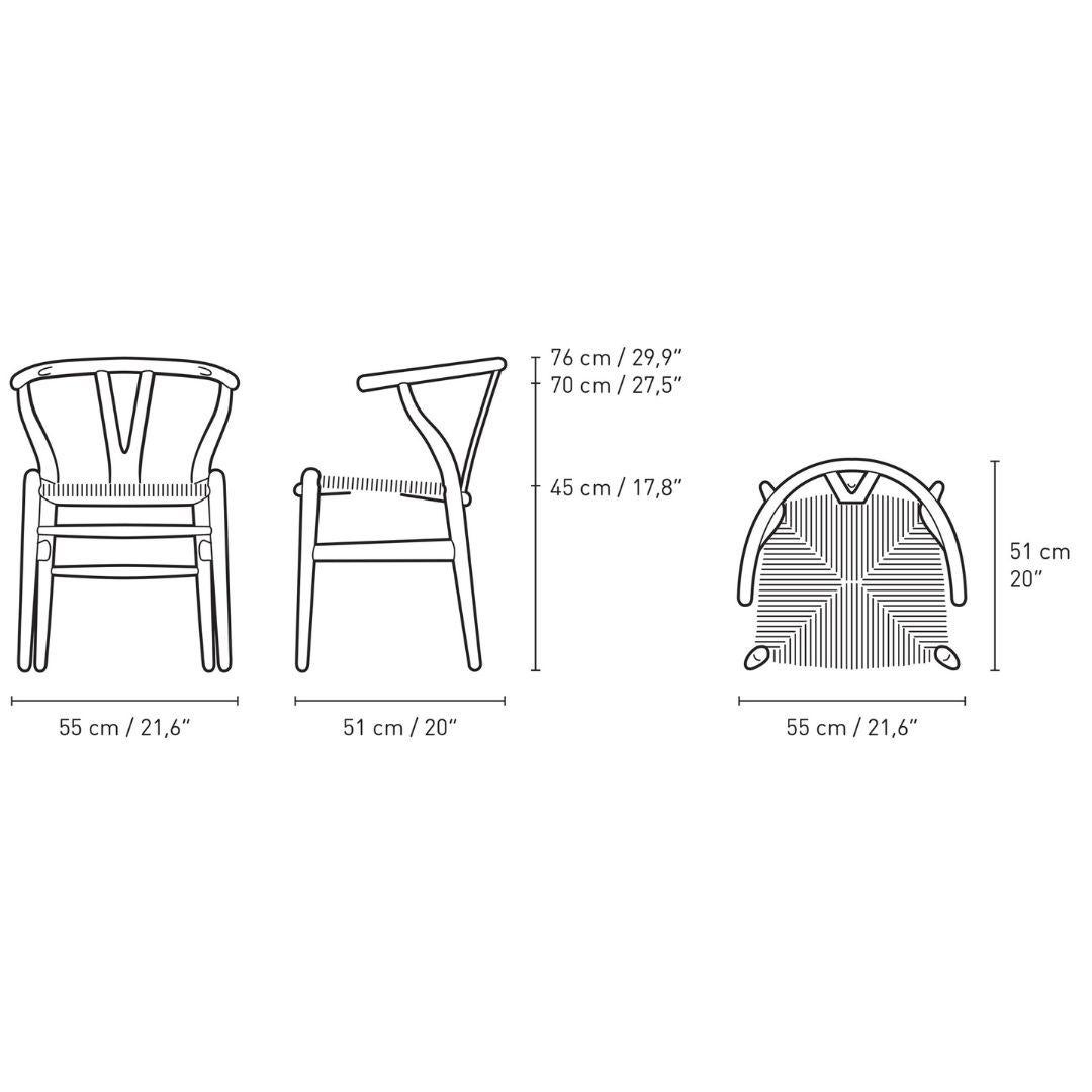 Contemporary Hans J. Wegner 'CH24 Wishbone' Chair in Oak & Black Paint for Carl Hansen & Son For Sale