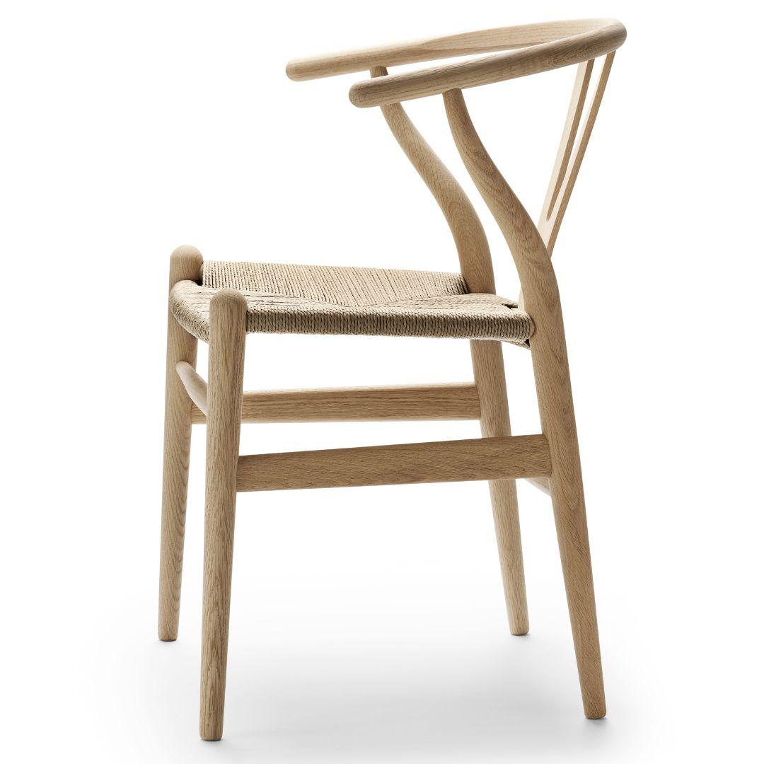 Hand-Woven Hans J. Wegner 'CH24 Wishbone' Chair in Oak & Soap for Carl Hansen & Son For Sale