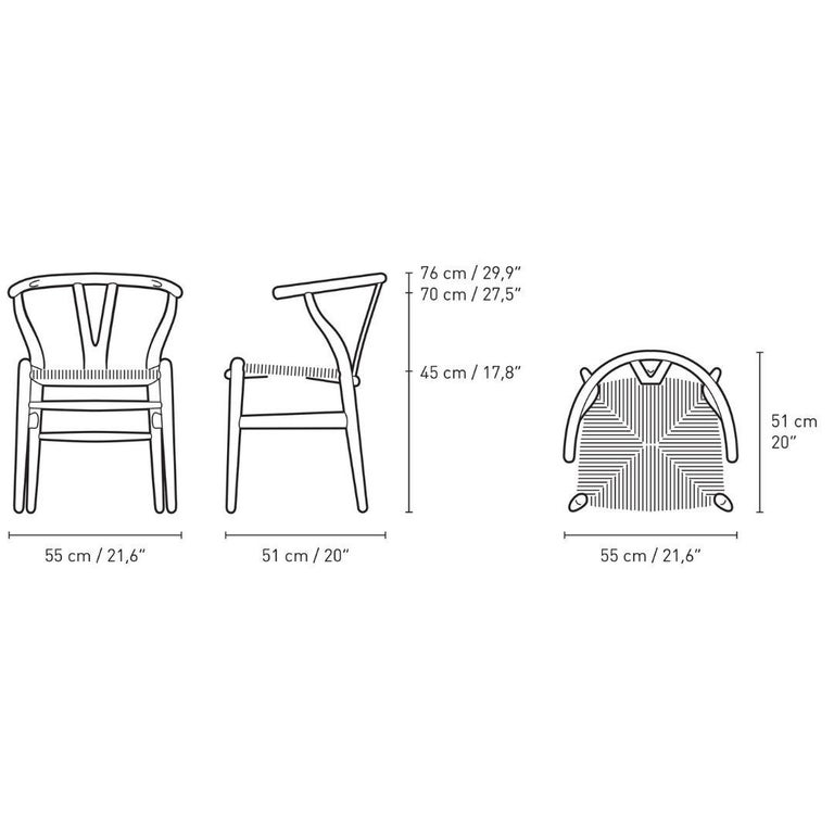 Hans J. Wegner 'CH24 Wishbone' Chair in Oak and White Oil for Carl Hansen and Son For Sale at