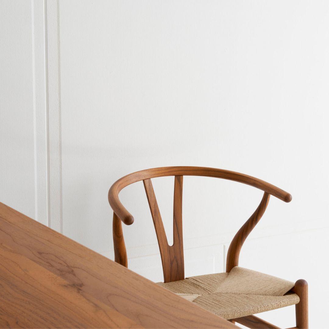 Corde en papier Chaise « CH24 Wishbone » de Hans J. Wegner en teck et huile pour Carl Hansen & Son en vente