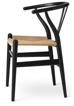 Hans J. Wegner CH24 Wishbone Chair Oak Black Natural Papercord for Carl Hansen