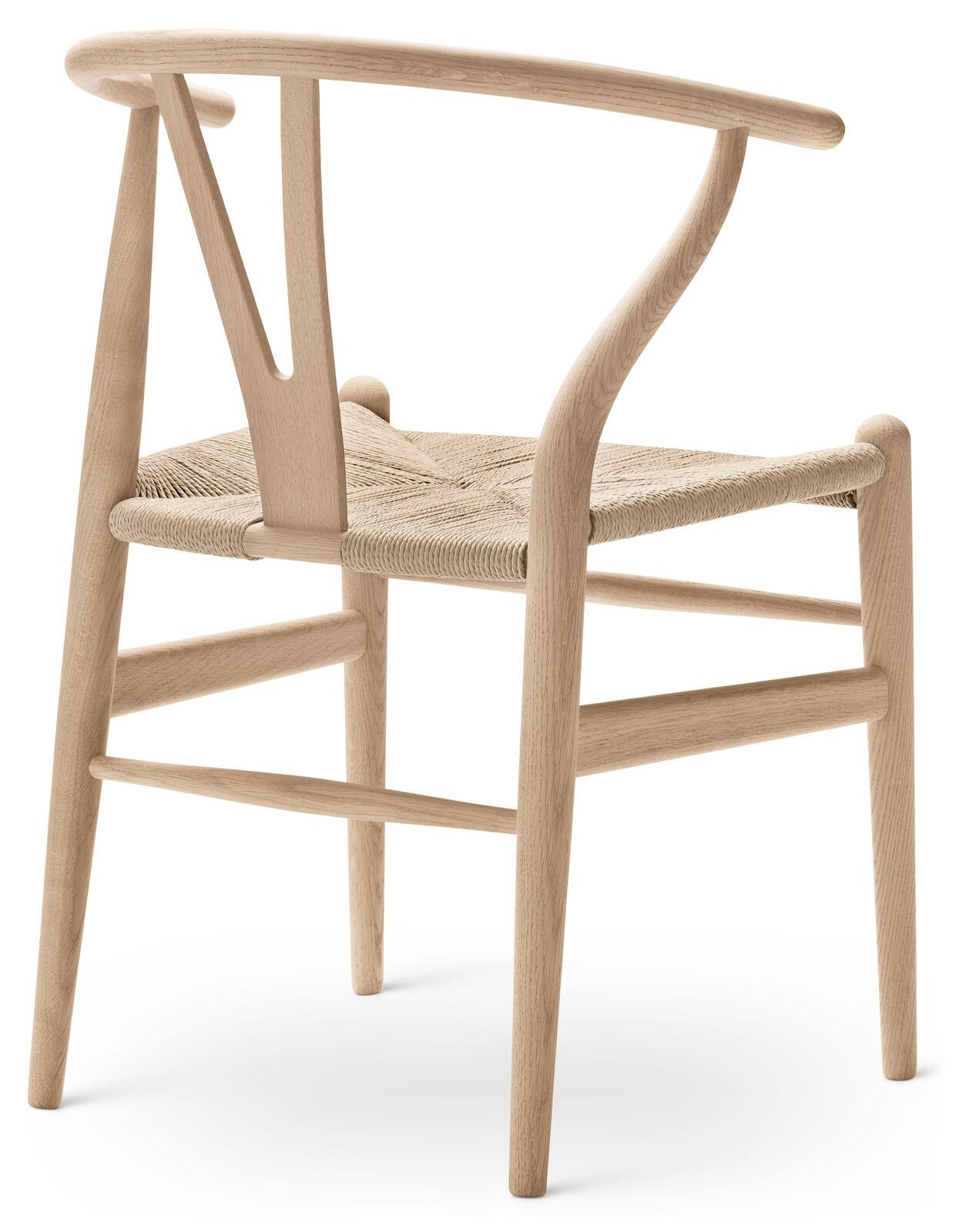Hans J. Wegner CH24 Wishbone Chair White Oil Natural Papercord für Carl Hansen (Moderne der Mitte des Jahrhunderts) im Angebot