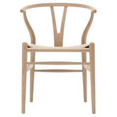 Hans J. Wegner CH24 Wishbone Chair White Oil Natural Papercord for Carl Hansen