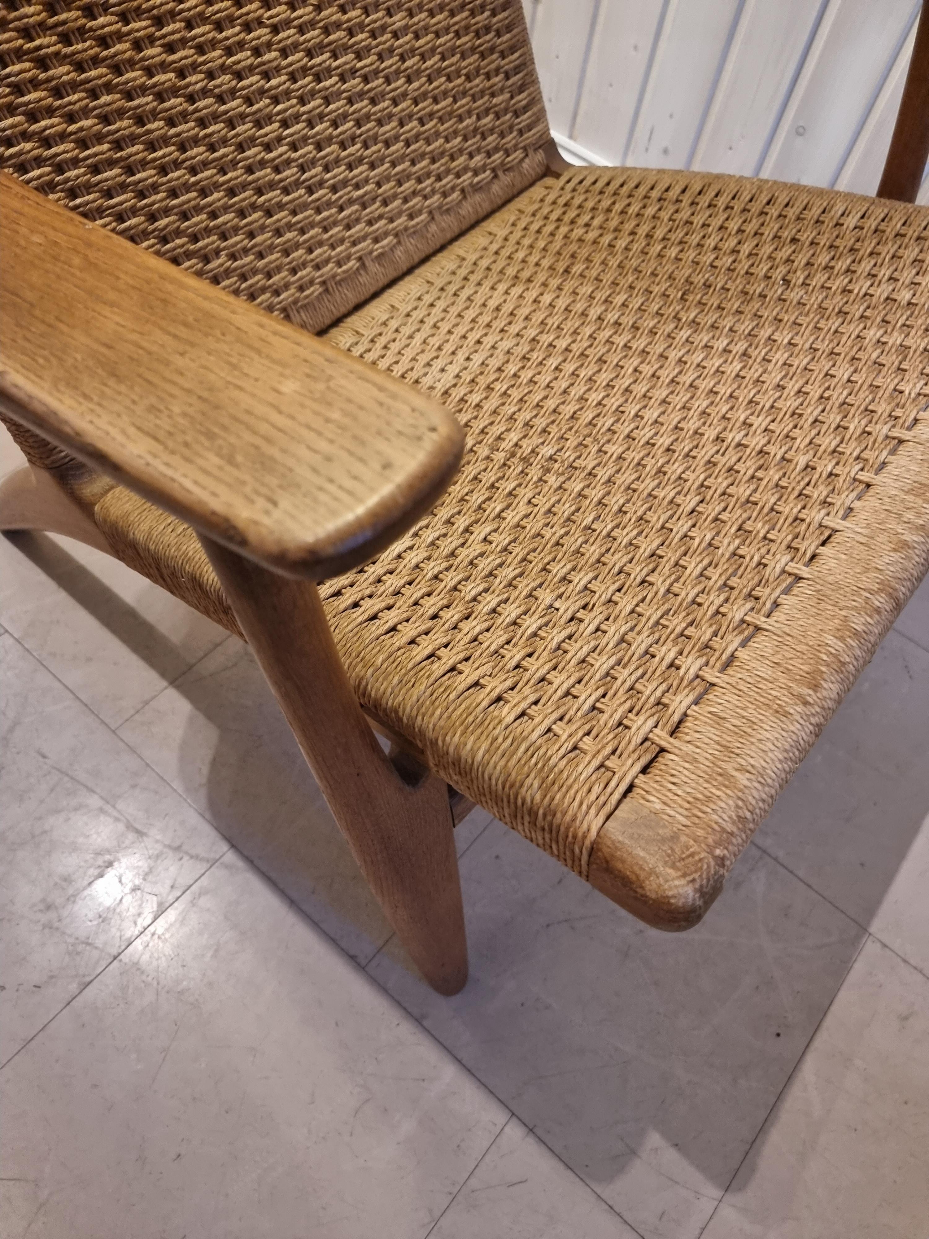 Corde Fauteuil CH25 de Hans J Wegner, Carl Hansen & Son, Scandinavian Modern /mid1900s en vente