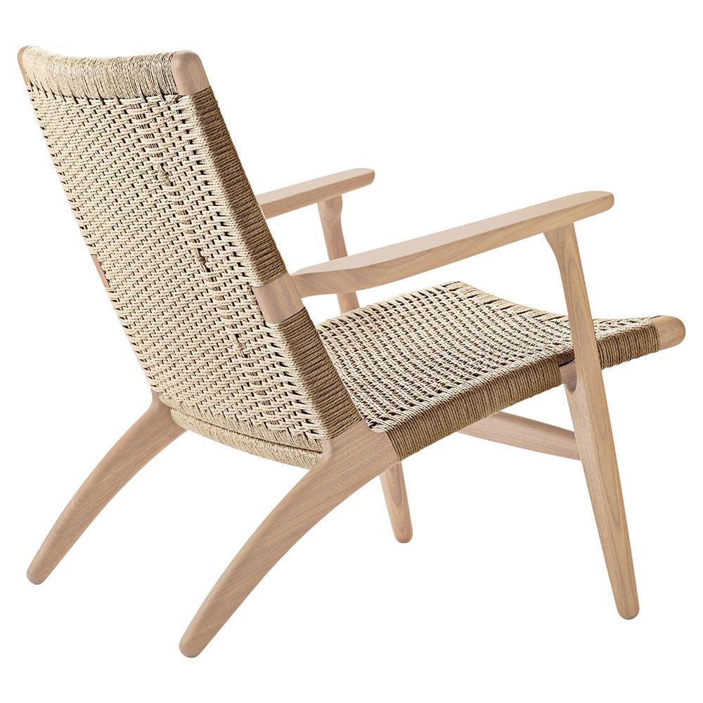 Hans J. Wegner CH25 Lounge Chair Oak White Oil Natural Papercord für Carl Hansen (Moderne der Mitte des Jahrhunderts) im Angebot