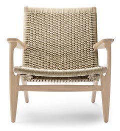 Hans J. Wegner CH25 Lounge Chair Oak White Oil Natural Papercord for Carl Hansen