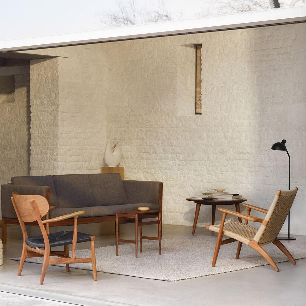 XXIe siècle et contemporain Hans J. Wegner CH25 Chaise longue Noyer Huile Naturelle Papercord pour Hans Hansen en vente