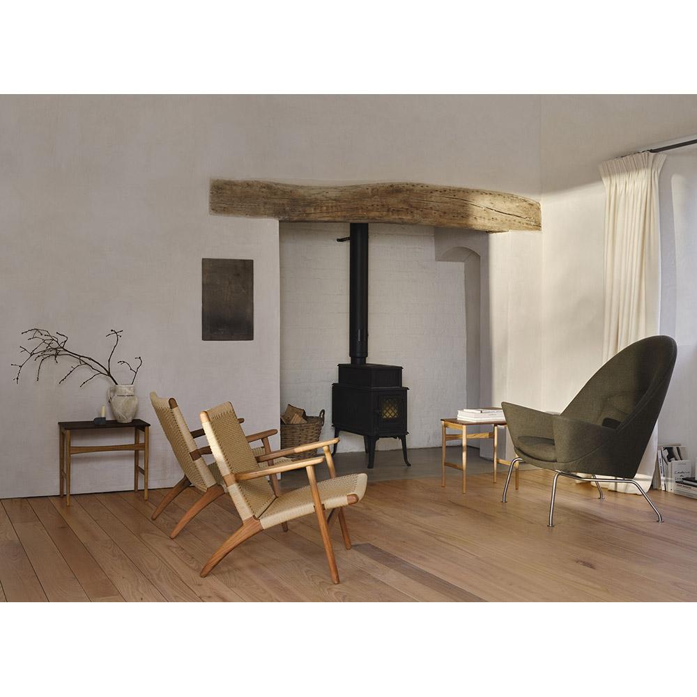 Corde en papier Hans J. Wegner CH25 Chaise longue Noyer Huile Naturelle Papercord pour Hans Hansen en vente