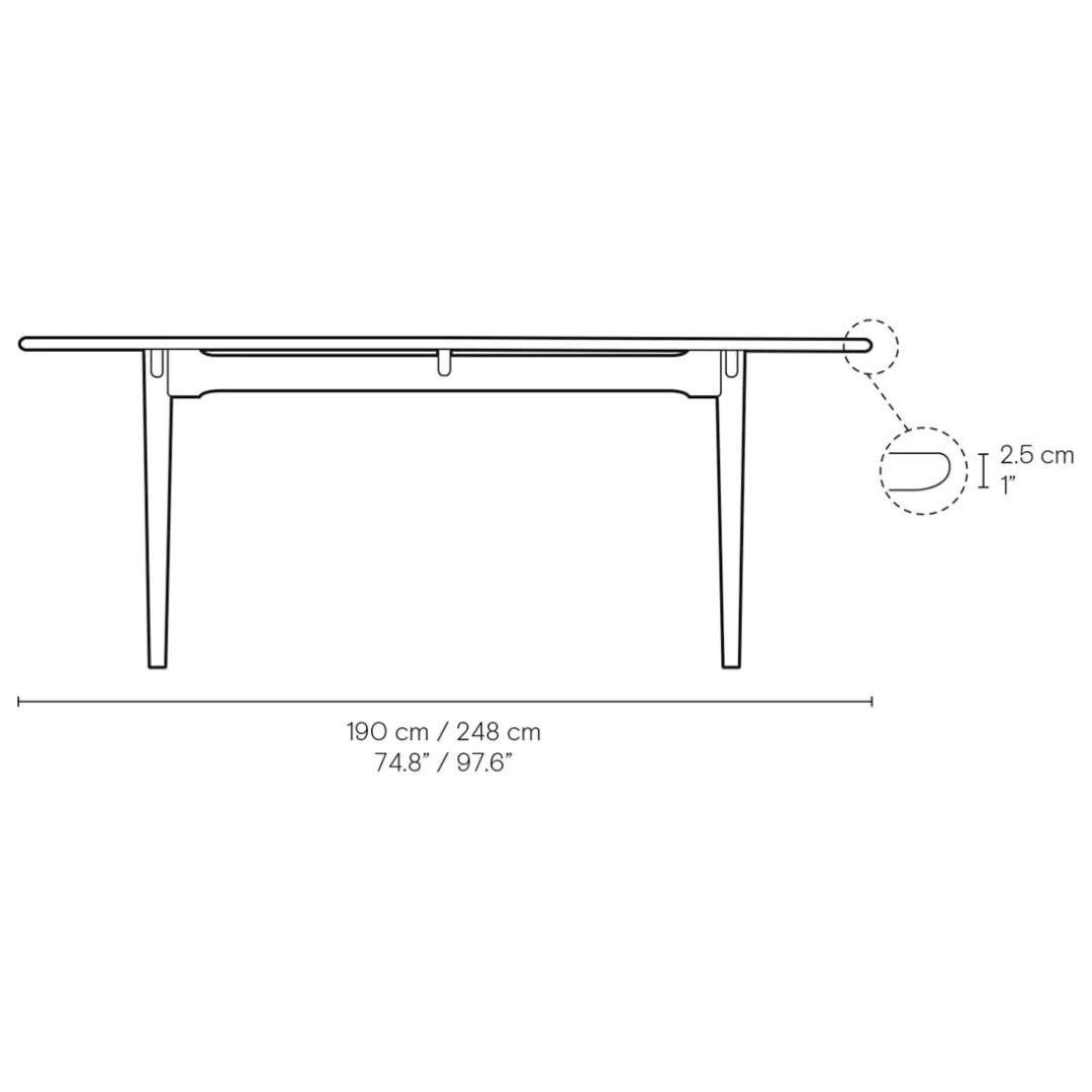 Hans J. Wegner 'CH327' Dining Table in Oak and Oil for Carl Hansen & Son For Sale 5