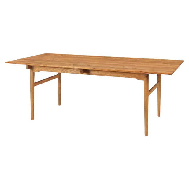 Danish dining table in solid teak and beech and brass, model AT 303 ...