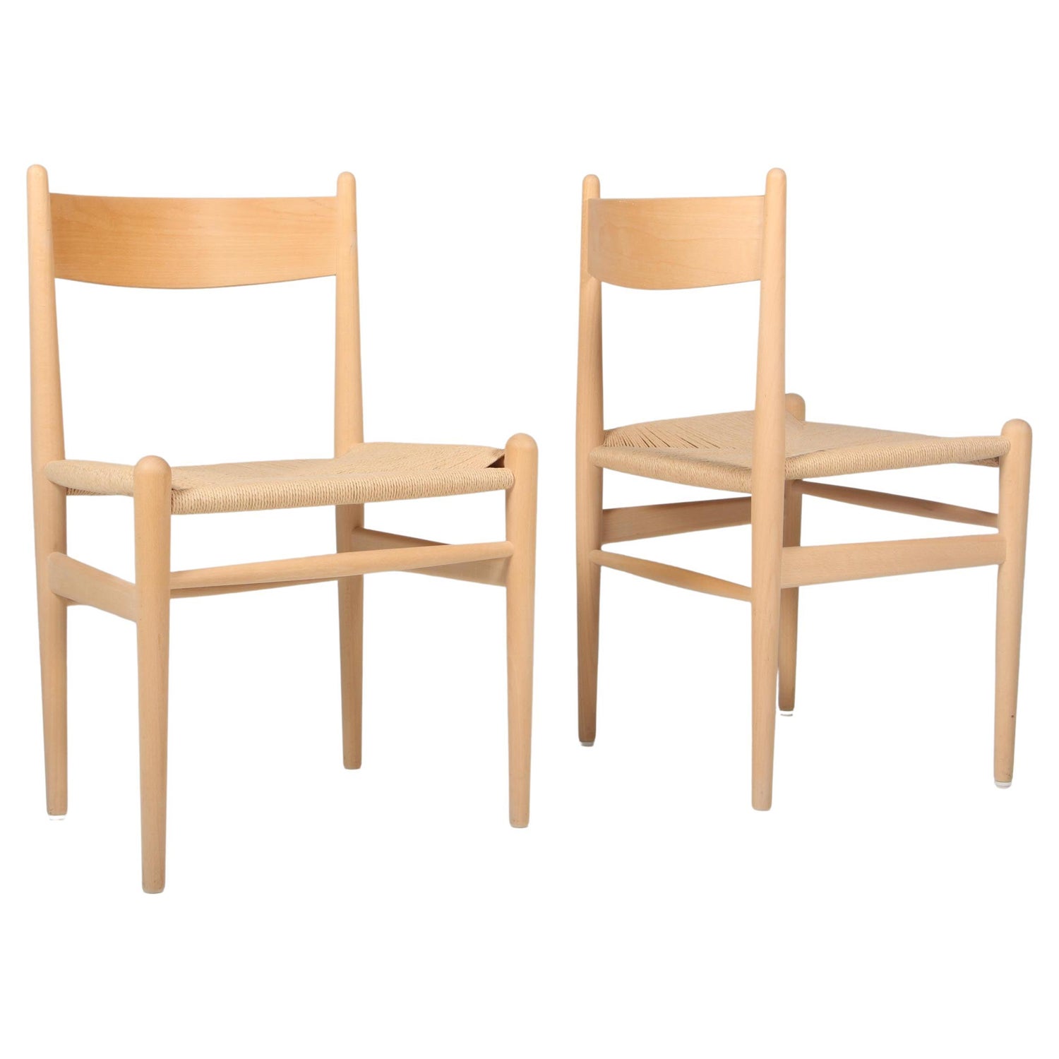 Hans J. Wegner Ch36 Dining Chairs, 1970s, Soap Treated Beech For Sale at  1stDibs