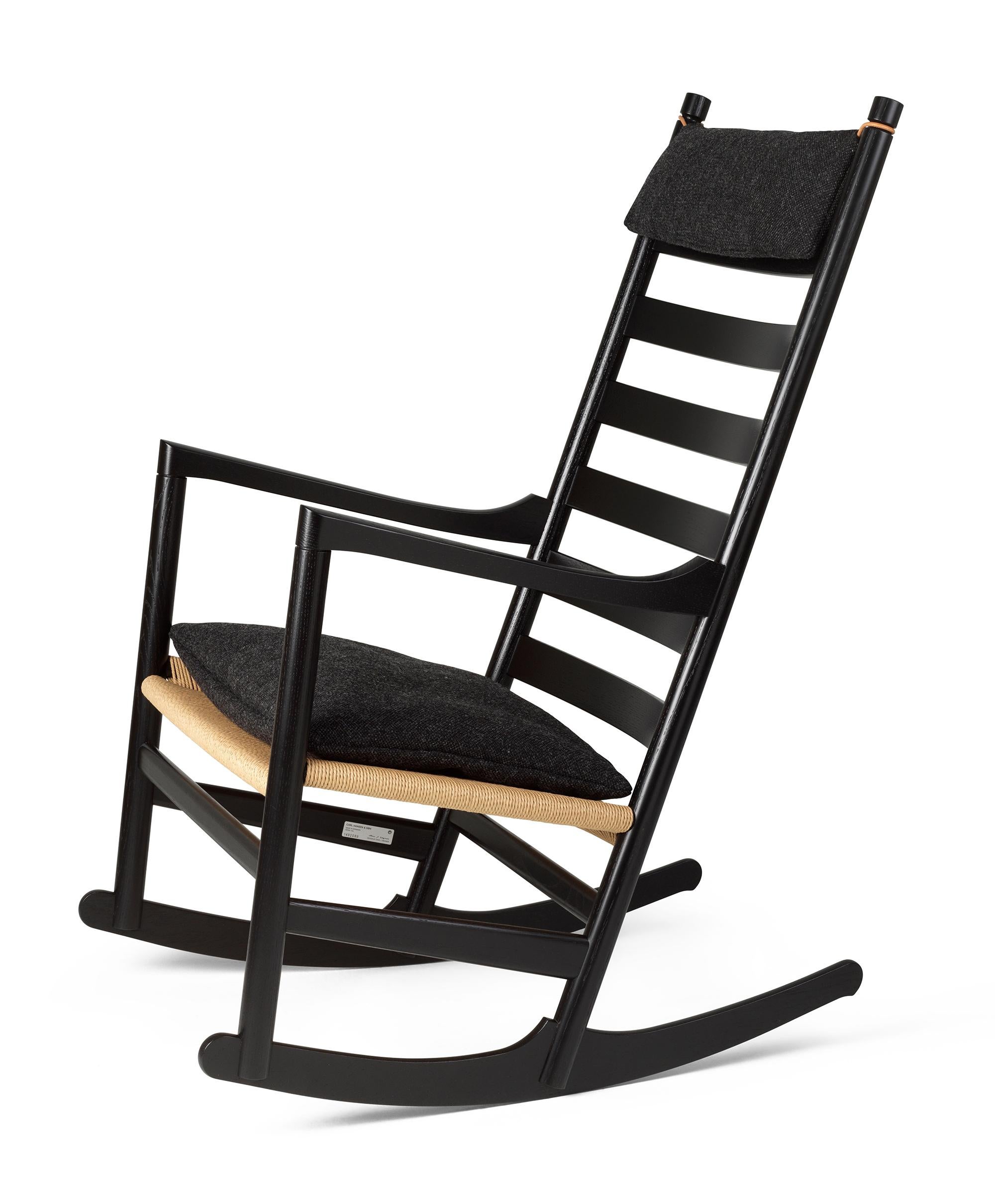 Papercord Hans J. Wegner 'CH45' Rocking Chair for Carl Hansen & Son in Black For Sale