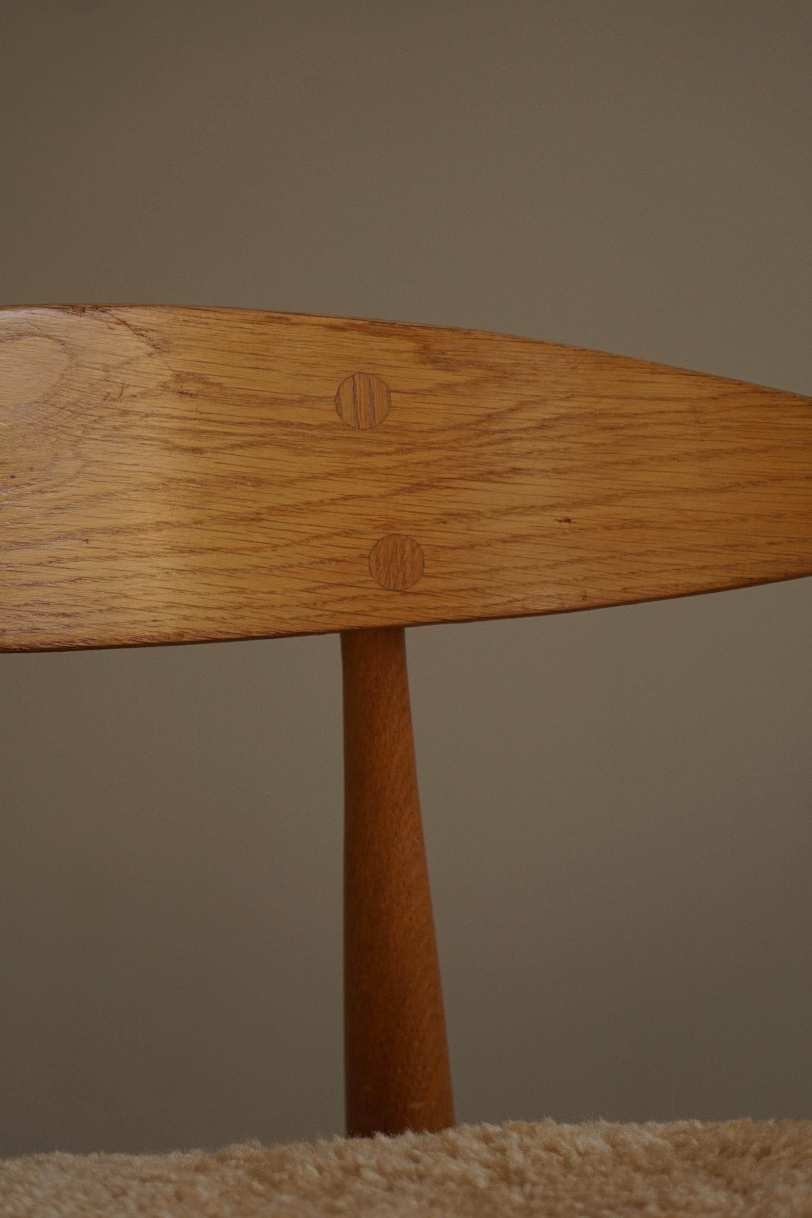 Hans J. Wegner, Chair in Oak & Lambswool, Model CH33, Danish Modern, 1960s 10