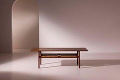 Hans J. Wegner Couchtisch Modell AT-10 in Teak und Rohr von Andreas Tuck, 1950er Jahre