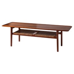 Hans J. Wegner coffee Table model AT-10 in Teak and Cane by Andreas Tuck, 1950s
