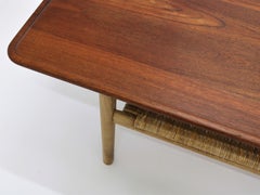 Hans J. Wegner Coffee Table model AT-10 in Teak, Oak & Cane, Andreas Tuck, 1950s