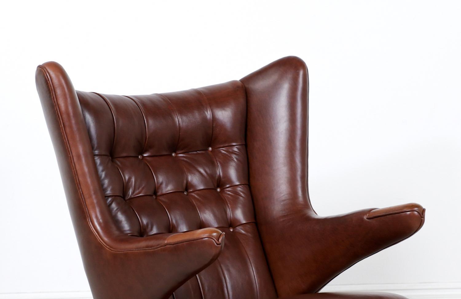 Hans J. Wegner Cognac Leather “Papa Bear” Chair for A.P. Stolen 4