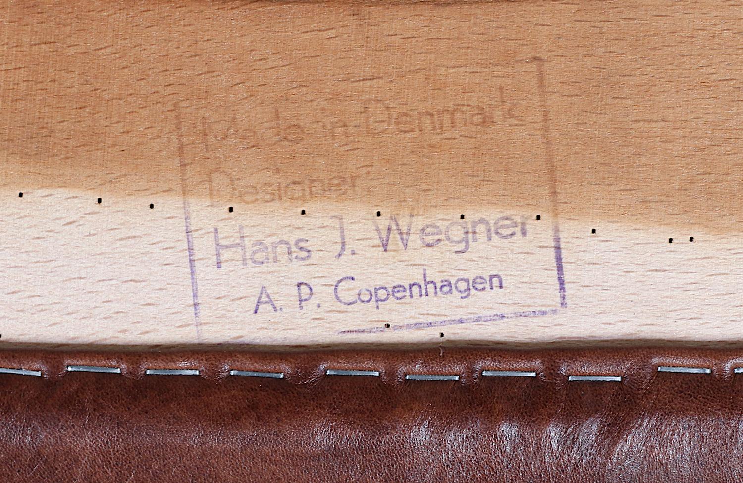 Hans J. Wegner Cognac Leather “Papa Bear” Chair for A.P. Stolen 10