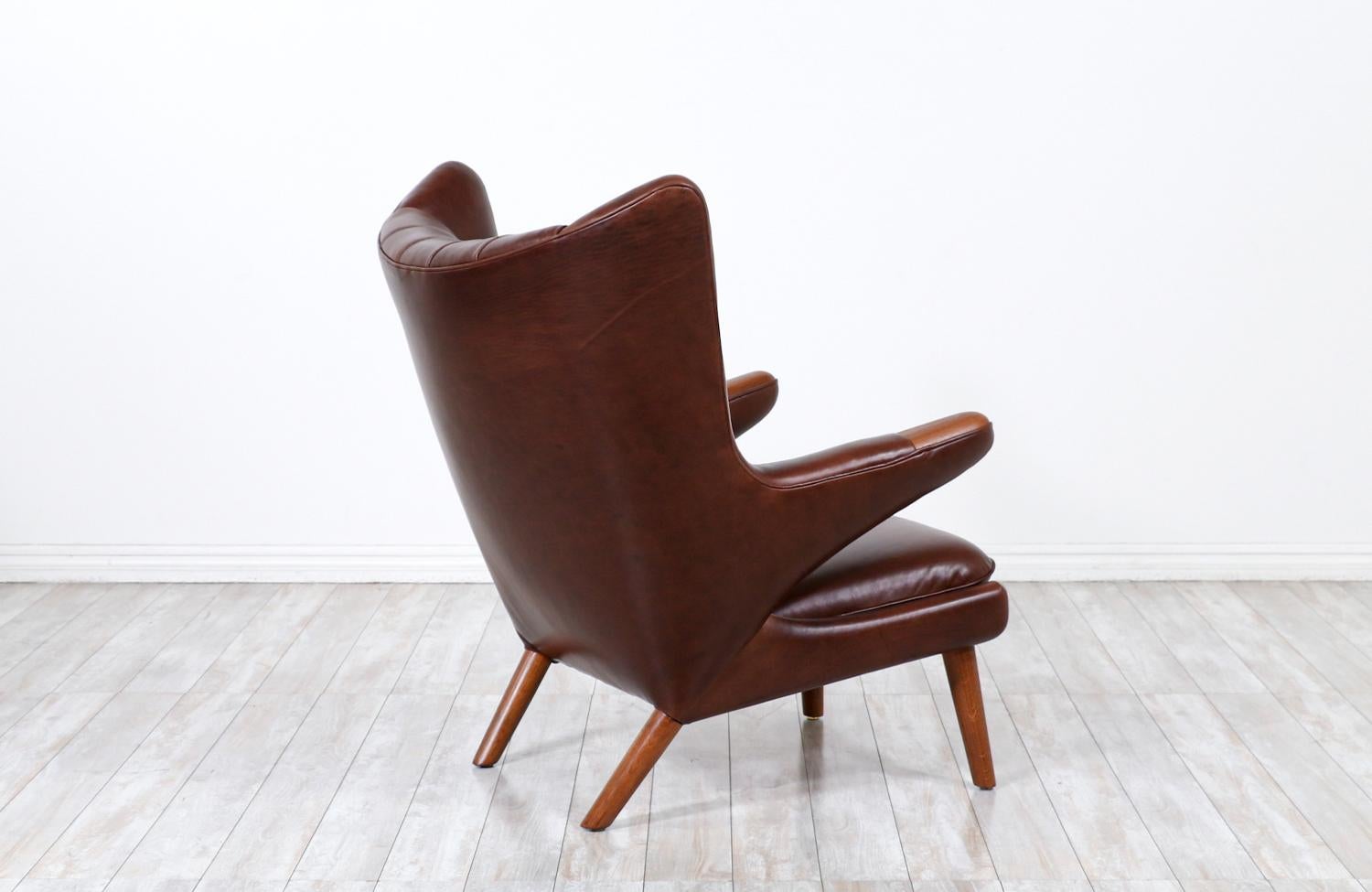 Danish Hans J. Wegner Cognac Leather “Papa Bear” Chair for A.P. Stolen