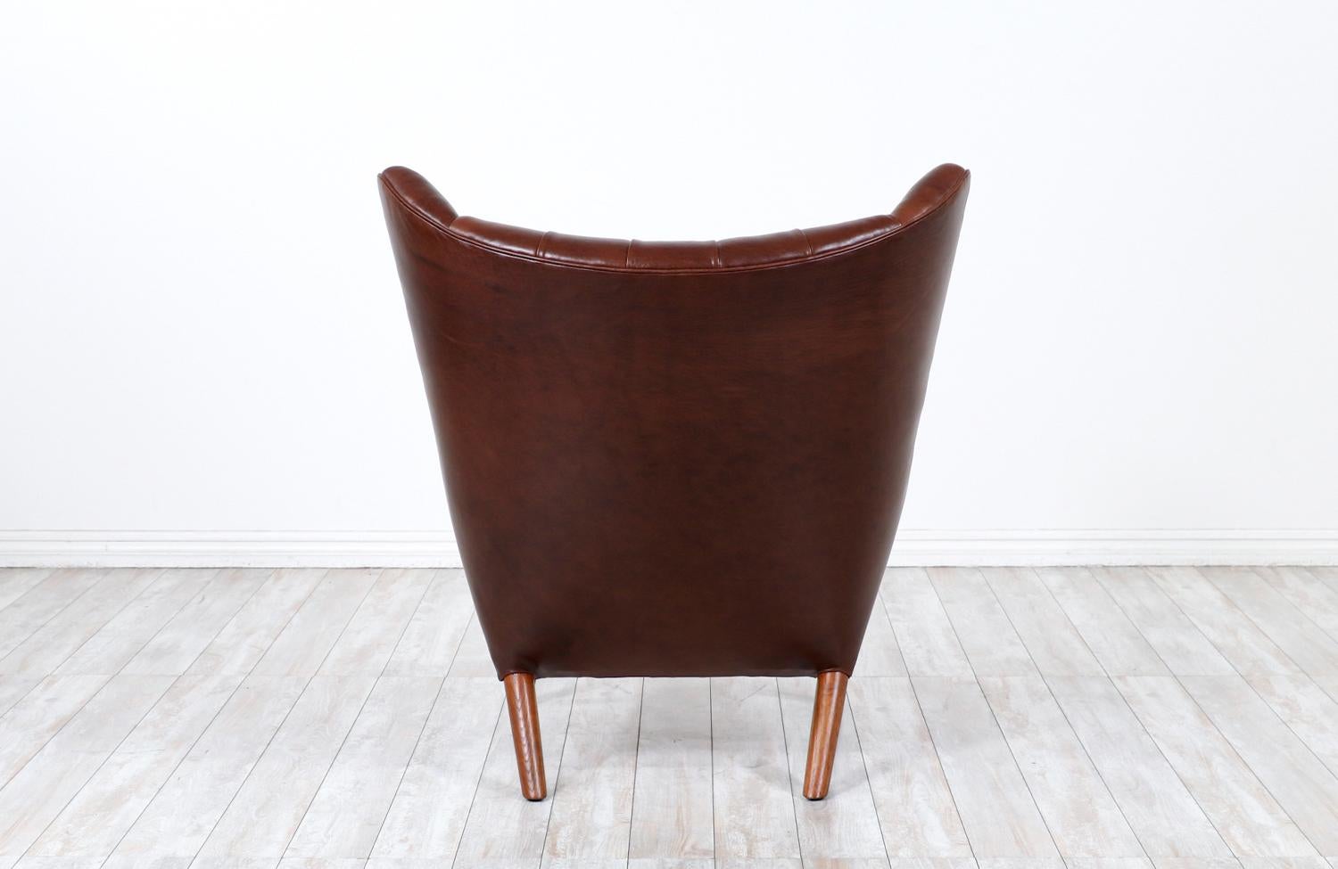 Hans J. Wegner Cognac Leather “Papa Bear” Chair for A.P. Stolen In Excellent Condition In Los Angeles, CA