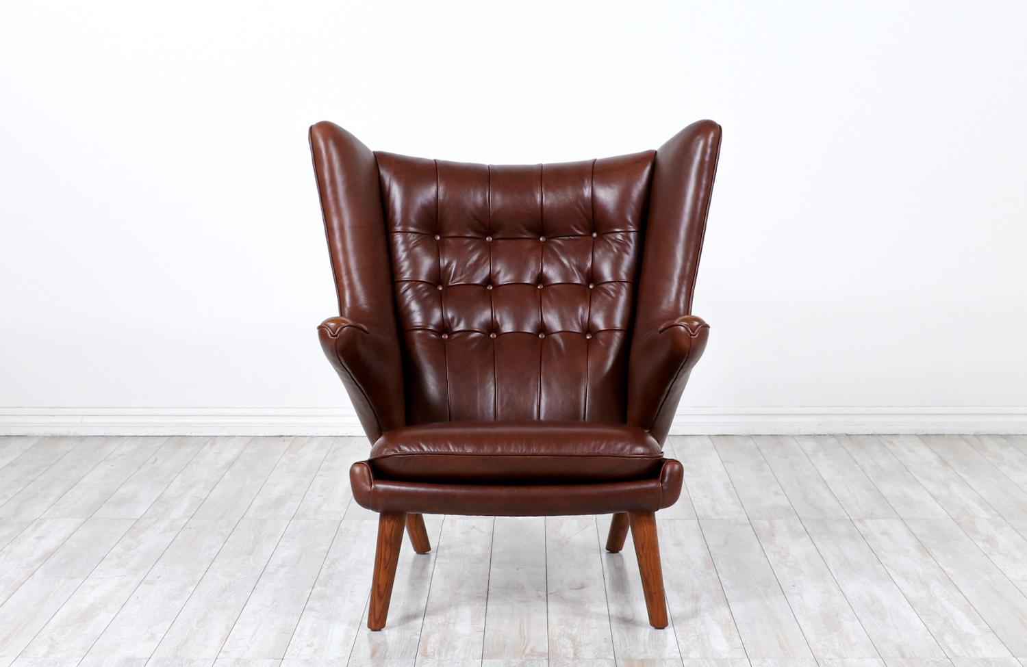 Hans J. Wegner Cognac Leather “Papa Bear” Chair for A.P. Stolen 1