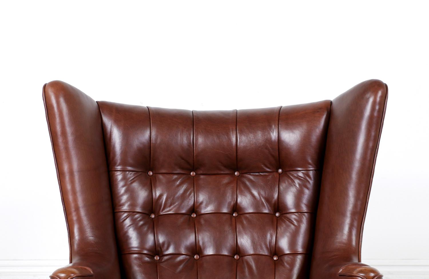 Hans J. Wegner Cognac Leather “Papa Bear” Chair for A.P. Stolen 3