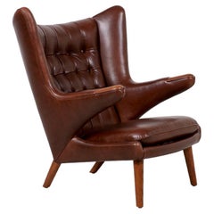 Hans J. Wegner Cognac Leather “Papa Bear” Chair for A.P. Stolen